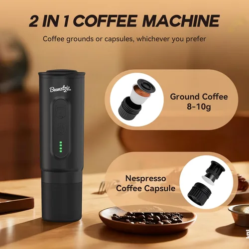 Miniatura 2 de H02 PRO - Máquina de café espresso portátil, cafetera de viaje para cápsulas NS y café molido, mini cafetera pequeña para acampar para el día