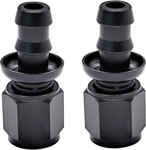 Miniatura 7 de YSIL 10AN de hembra a 5/8" Manguera estriada 45 grados giratoria de aluminio con bloqueo de empuje, conector de extremo de manguera para línea