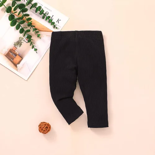 Miniatura 2 de Lala Bear Paquete de 3 pantalones sólidos y leggings casuales para bebé niña