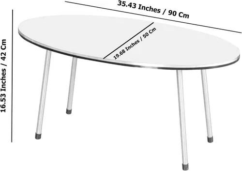 Miniatura 3 de Mesa de centro redonda de MDF de estilo moderno para sala de estar, mesa auxiliar redonda ovalada moderna, mesas de centro para sala de estar, mesa