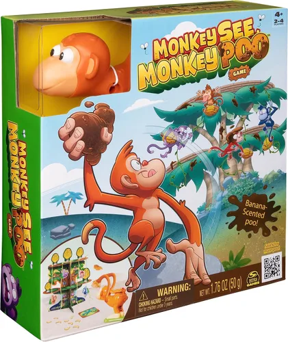 Miniatura 8 de Spin Master Games, Monkey See Monkey Poo, juego interactivo de mono para niños, incluye masa blanda perfumada de plátano, divertido juguete Monkey