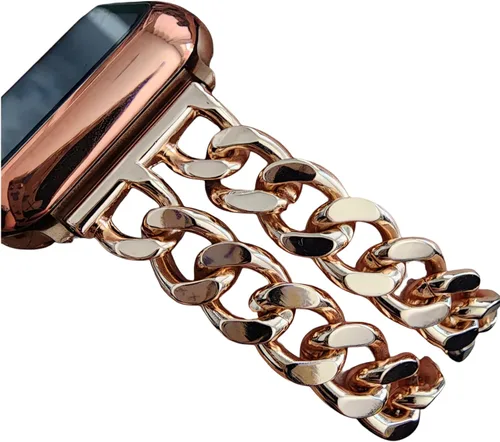 Miniatura 14 de Correas de Metal Dorado Compatibles con Apple Watch Band 38mm 40mm 41mm 42mm 44mm 45mm 46mm 49mm Pulsera de Cadena Elegante para iWatch Series 11 10