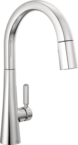 Miniatura 21 de Delta Grifo Monrovia Dorado para cocina, grifos de cocina con rociador desplegable, grifo de fregadero de cocina, grifo dorado para fregadero