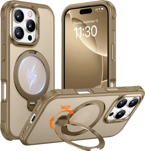 Miniatura 38 de Magnética para iPhone 12 e iPhone 12 Pro Funda, [con Soporte de Anillo Magnético Invisible Giratorio 360°][A Prueba de Golpes][Compatible