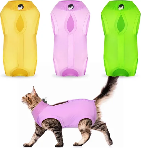 Miniatura 6 de Nuanchu 3 Piezas de Traje de Recuperación para Gatos y Gatitos, Traje de Recuperación para Conejos, Alternativa a Collar Electrónico para Gatos