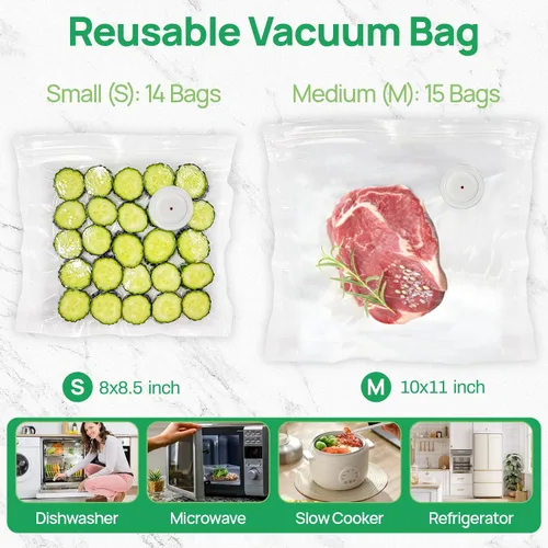 Miniatura 2 de Sellador al vacío, sellador al vacío compacto para conservación de alimentos, máquina selladora portátil inalámbrica de mano para alimentos frescos