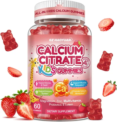 Miniatura 14 de Gomitas de citrato de calcio - Suplementos de 1200 mg de calcio en gomitas para mujeres y hombres con vitamina D3, K2, magnesio, zinc de alta