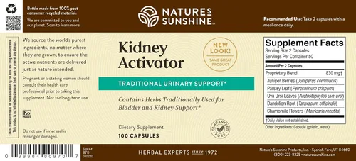 Miniatura 6 de Nature's Sunshine Cápsulas activadoras de riñón, 100 cápsulas Suplemento renal natural contiene hierbas para apoyar y mejorar la función renal