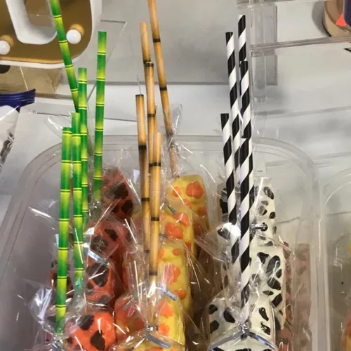 Miniatura 7 de Pajitas de papel biodegradables con estampado de bambú para caja de fiesta de 100