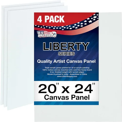Miniatura 16 de U.S. Art Supply Paneles de lienzo artístico de 16 x 20 pulgadas, paquete de 4 lienzos de algodón pesado de 8 onzas sin ácidos para pintar acrílicos