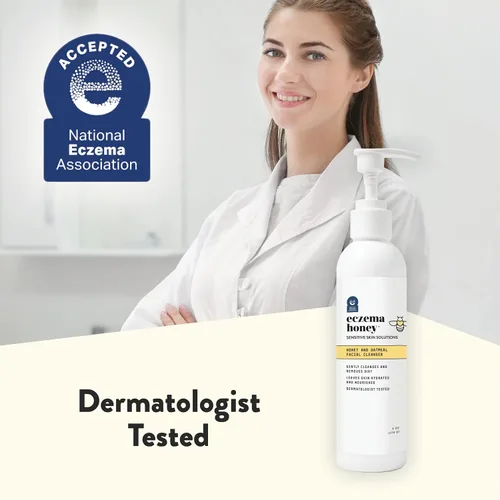 Miniatura 7 de ECZEMA HONEY Limpiador facial de avena – El lavado facial de eccema natural evita brotes – Limpiador facial suave diario para piel seca
