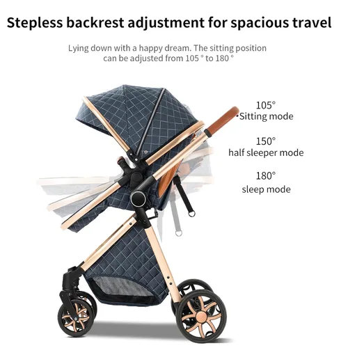 Miniatura 7 de Cochecito de bebé 2 en 1 con modo moisés, cochecito reversible, plegable con un solo clic, cochecito de viaje para recién nacido, cochecito
