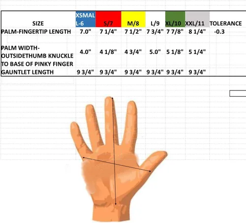 Miniatura 2 de FirTree Brand Goatskin Utility - Guantes de cuero para mujer y hombre para trabajo en el patio exterior, jardinería y paisajismo. Tabla de tallas