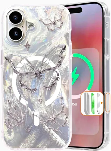Miniatura 90 de I-MGAE-IN-AR Funda compacta para iPhone 11, diseño de mariposa, marco de protección de lente de cámara con diamante 3D, bonitas fundas protectoras