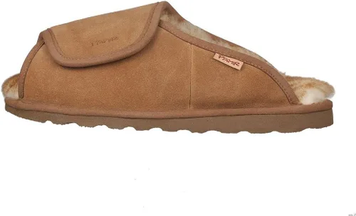 Miniatura 7 de PAMIR Pantuflas de casa de oveja ajustables para hombre con espuma viscoelástica para interiores y exteriores con puntera abierta