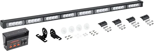 Miniatura 9 de LAMPHUS SolarBlast SBLS84, barra de luces ledes de alerta de emergencia e indicación de tránsito, 38 pulgadas, 32 W, color azul ámbar, Ambar