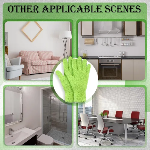 Miniatura 7 de Patelai 12 pares de guantes de microfibra para limpiar plantas de interior, persianas, muebles, casa (colores surtidos, medianos)