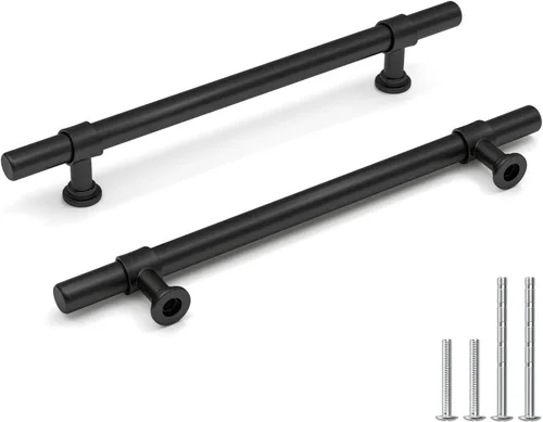 Miniatura 14 de Goldenwarm Paquete de 5 Tiradores Negros para Gabinetes de 3-1/2 Pulgadas Tiradores Negros Mate para Gabinetes - LST18BK90 Tiradores de Cajones