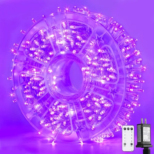 Miniatura 37 de JMEXSUSS Luces rojas blancas y azules con cable transparente, 66 pies, 200 luces LED para decoración del 4 de julio, luz de Navidad para celebración