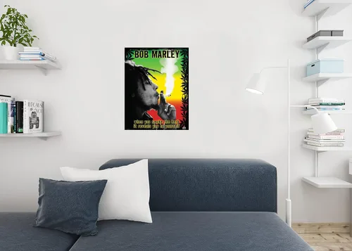 Miniatura 4 de Póster musical con cita de Bob Marley Smoke the Herb (24x36)