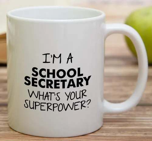 Miniatura 3 de Retreez Taza divertida – I'm a School Secretary What's Your Superpower? Tazas de café de cerámica de 11 onzas – Divertido, sarcasmo, motivacional