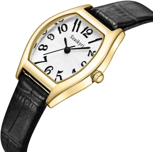 Miniatura 9 de Reloj Szaikyri en Forma de Barril para Mujeres con Números Árabes Fáciles de Leer, Reloj de Vestir para Damas