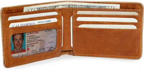 Miniatura 7 de VELEZ Carteras de cuero genuino para hombre Azul Vintage