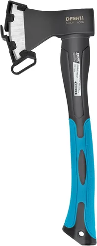 Hacha de Cortar, Hacha para Exteriores de 15" de Acero al Carbono Forjado Tratado Térmicamente Herramienta Mazo Manual, Mango de Fibra de Vidrio con