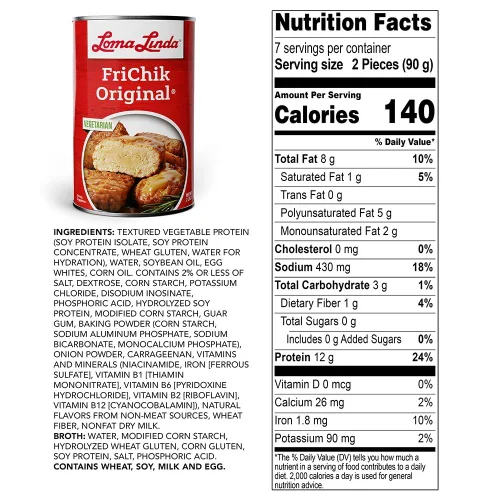 Miniatura 2 de Loma Linda - Sustitutos de carne a base de plantas una lata (37.5 oz) (FriChik)
