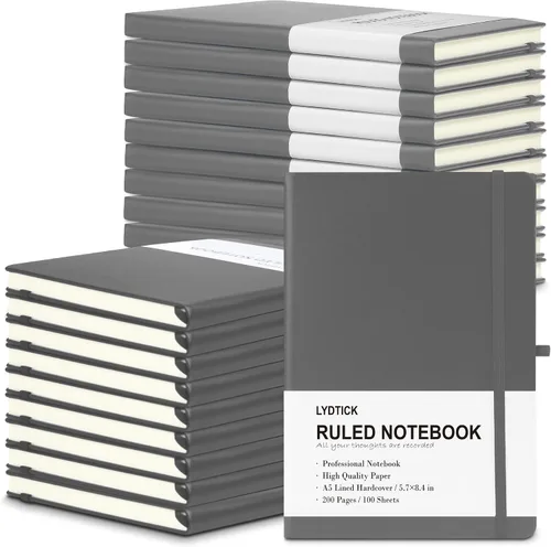 Miniatura 12 de Paquete de 20 Diarios para Escritura, Cuadernos con Rayas Universitarias a Granel, Cuadernos de Tapa Dura (200 Páginas) para Toma de Notas, Diarios
