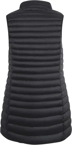 Miniatura 2 de ELFJOY Chaleco de plumón medio largo para mujer, chaleco ligero acolchado, chaqueta elegante rompevientos, Blanco