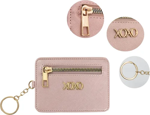 Miniatura 5 de XOXO Cartera grande Saffiano multifunción para mujer Metallic Blush L Minimalista