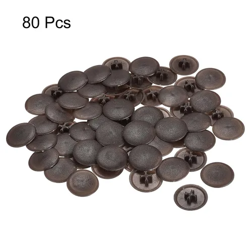 Miniatura 3 de uxcell Cubiertas de tapa de rosca, 80 piezas de 0.657 x 0.169 in de plástico para tornillos de rosca Phillips Cam Tornillo autorroscante, marrón café