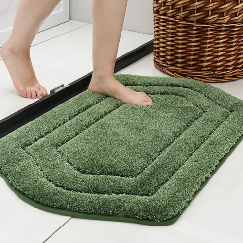 Miniatura 33 de COSY HOMEER Alfombras de Baño Extra Gruesas para Baño - Juegos de Alfombras Antideslizantes de Lino de Baño Suave Felpa 100% Poliéster Fuerte Sala