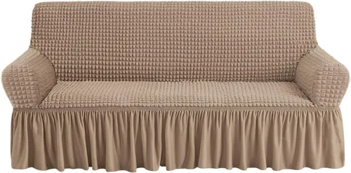 Miniatura 58 de NICEEC Funda de sofá biplaza beige de 1 pieza, funda de sofá de fácil ajuste, universal, de alta elasticidad, duradero, protector de muebles