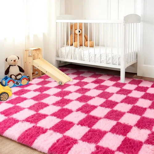 Miniatura 234 de Alfombras de área de 8x10 para sala de estar, alfombra shaggy grande ultra suave y esponjosa para dormitorio, alfombras de felpa mullida Blanco crema