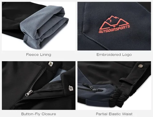 Miniatura 6 de Rdruko Pantalones de nieve para mujer, impermeables, aislados, con forro polar, térmico, para esquí, senderismo, snowboard