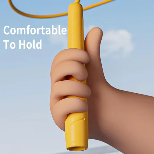 Miniatura 2 de Cuerdas de saltar para niños, cuerda de saltar ajustable para niños con asas de ABS y cuerda de PVC para niños, estudiantes y niños pequeños Amarillo