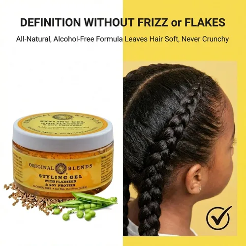 Miniatura 4 de Gel natural de linaza para el cabello para niños y familias sin alcohol, sin sulfatos, sin parabenos, vegano - Domina el encrespamiento - Gel