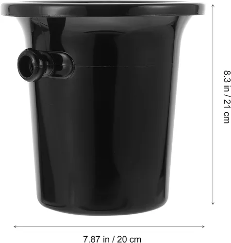 Miniatura 2 de UPKOCH Paquete de 2 cubos de hielo para escupitón de vino con asas dobles de 4.5 L, redondas, tinas negras de polipropileno para eventos de cata