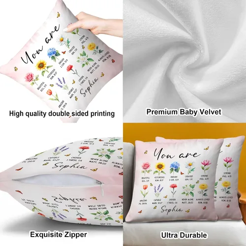 Miniatura 4 de Hyturtle Almohada cristiana personalizada con relleno, regalos religiosos de la Biblia para mujeres, almohada de versículo de la Biblia, regalos