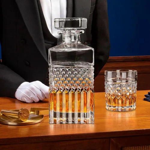 Miniatura 5 de Decantador de whisky, decantador de licor de 27 onzas con tapón de vidrio en caja de regalo, decantador de bourbon premium, decantador de whisky