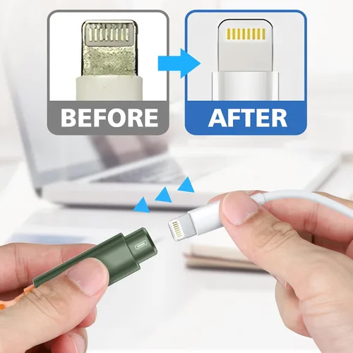Miniatura 5 de Ordilend Kit de limpieza para iPhone para limpiador de puerto de carga, multiherramienta de reparación de limpiador de iPhone, cable Lightning, kit