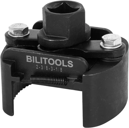 Bilitools Llave de filtro de aceite universal ajustable, herramienta de extracción, 60-80mm (2.36-3.15 pulgadas), 1/2" de transmisión