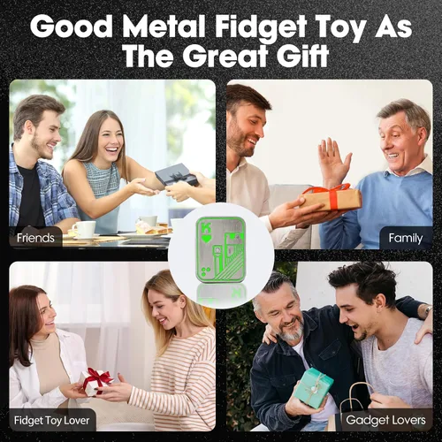 Miniatura 6 de Juguetes tipo Fidget, deslizador tipo Poker, tarjeta tipo Push de metal que brilla en la oscuridad, juguetes tipo Fidget para adultos, alivia