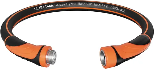 Miniatura 9 de Giraffe Tools - Manguera conectora corta de jardín de 15 pies x 5/8 pulgadas, resistente, flexible, ligera, material híbrido con mango giratorio