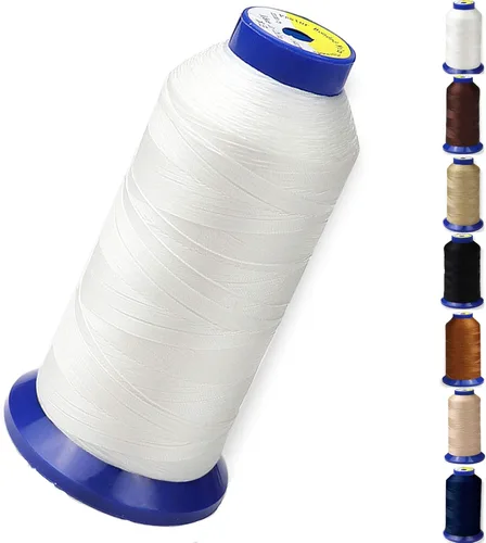 Miniatura 20 de Hilo de nailon adherido para costura, hilo de nailon resistente para cuero, jeans, tapicería y tejer; #69 T70 tamaño 210D/3 1400 yardas