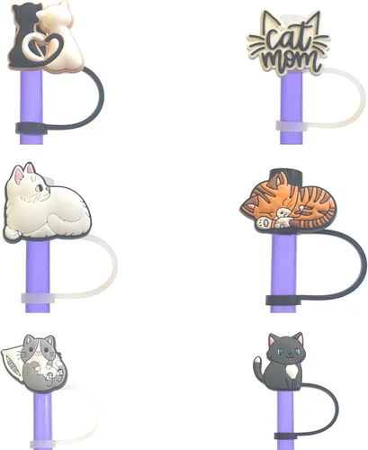 Miniatura 8 de Paquete de 6 unidades de topper para pajitas de 8 mm, lindo y divertido (paquete para mamá de perro)
