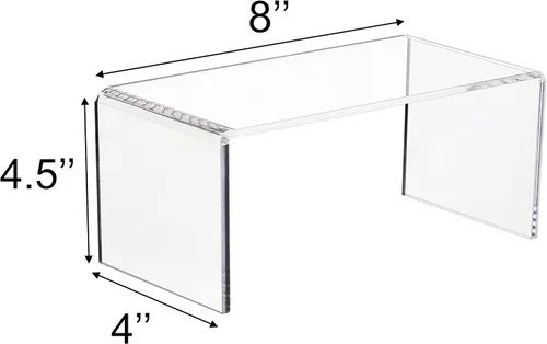 Miniatura 3 de CLAY TONIC Paquete de 2 elevadores grandes de acrílico transparente de 0.197 in de grosor para figuras Funko POP, exhibición al por menor, estante