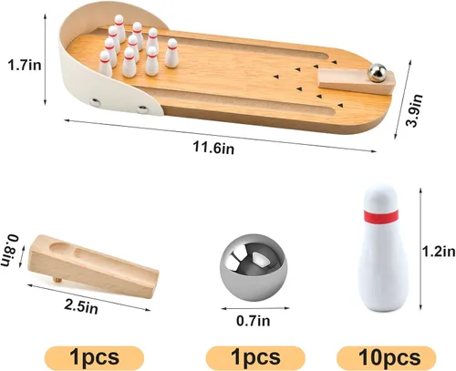 Miniatura 2 de Mini juego de bolos de mesa: divertidos regalos de elefante blanco para adultos, hombres y mujeres, rellenos de calcetines de Navidad